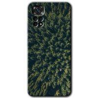 Xiaomi Redmi Note 11 5G Global Kılıf HD Desen Baskılı Arka Kapak+Temperli Cam - Çam Ağacı Ormanı