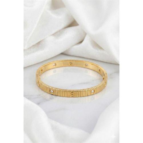 CC Taşlı Bilezik - Altın