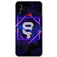 Samsung Galaxy A10s Kılıf Baskılı Kapak - Dark Neon Yaprak Ş Harfi +Tam Ekran Koruyucu
