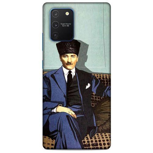 Samsung Galaxy S10 Lite Kılıf Atatürk (48) Bumper Kılıf Yeşil Duvar