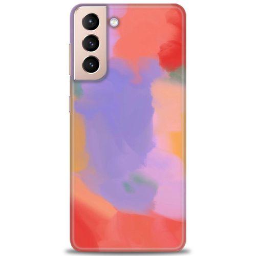 Samsung Galaxy S21 Plus Kılıf HD Baskılı Kılıf - Kırmızı + Tam Ekran Koruyucu