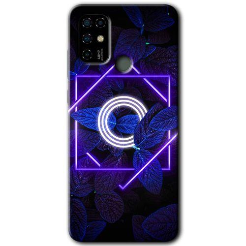 Casper Via F20 Kılıf HD Desen Baskılı Arka Kapak - Dark Neon Yaprak O Harfi