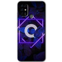 Casper Via F20 Kılıf HD Desen Baskılı Arka Kapak - Dark Neon Yaprak O Harfi