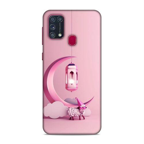 Samsung Galaxy M31 Kılıf Pembe Susler Arka Kapak Silikon Koruma Full Koruyucu