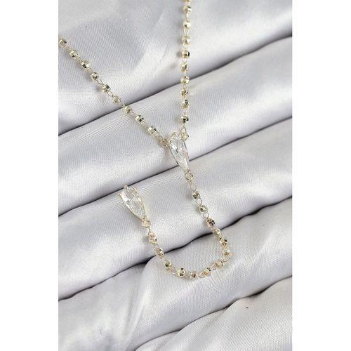 Pirinç Zirkon Taşlı Gold Renk Kadın Y Kolye