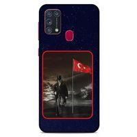 Samsung Galaxy M31 Kılıf Atatürk (40) Fit Silikon Kılıf Gece Yıldızlar