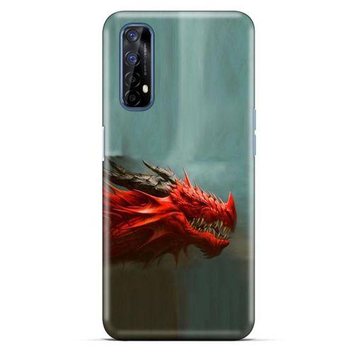 Oppo Realme 7 Kılıf Dragons (17) Tasarım Kılıf Siyah Boynuzlu Ejderha
