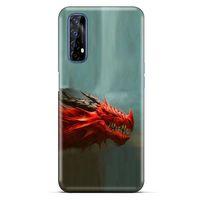 Oppo Realme 7 Kılıf Dragons (17) Tasarım Kılıf Siyah Boynuzlu Ejderha