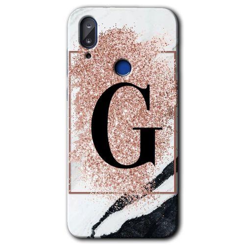 Vestel E5 HD Baskılı Kılıf + 9D Tam Ekran Koruyucu - Pembe Mermer Desenli G Harfi