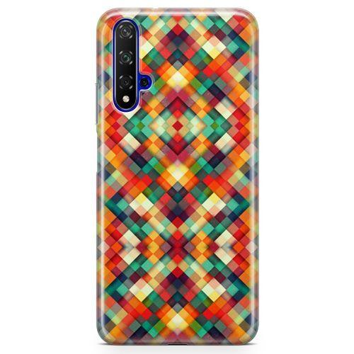 Huawei Nova 5t Kılıf Sarı Kırmızı Yeşil Boyut Arka Kapak Koruma Desenli Full Koruyucu