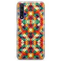 Huawei Nova 5t Kılıf Sarı Kırmızı Yeşil Boyut Arka Kapak Koruma Desenli Full Koruyucu