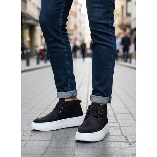 BA0550 İçi Kürklü Bağcıklı Siyah Erkek Tarz Spor Bot