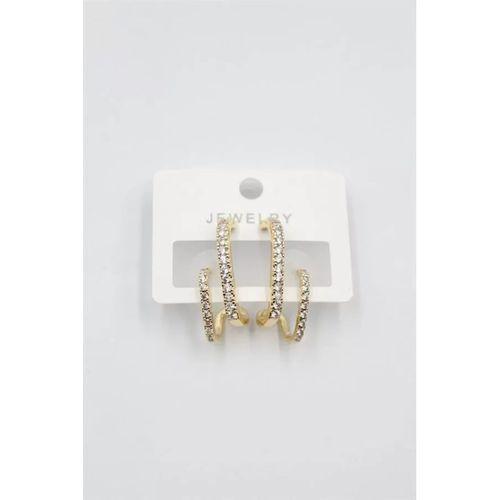 Taşlı Küpe - Altın