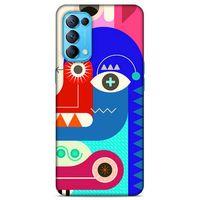 Lopard Oppo Reno 5 5G Uyumlu Kılıf Soyut Sanat (13) Baskılı Silikon Kap
