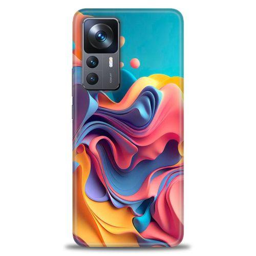 Xiaomi Mi 12T Pro Kılıf HD Baskılı Kılıf - Renkli Su + Tam Ekran Koruyucu