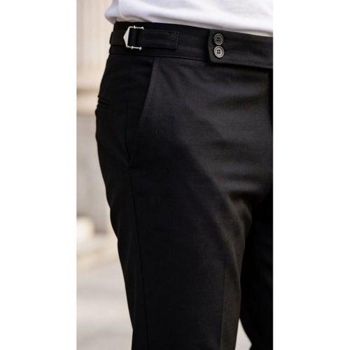 Erkek Toka Detaylı Oldmoney Kumaş Pantolon