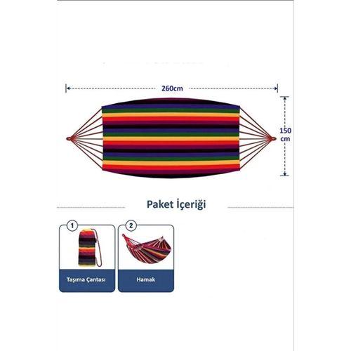 Çift Kişilik Xl 260x150cm Kolay Kurulabilir Kanvas Hamak Çantalı