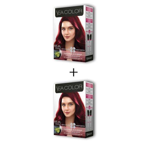 2X2 Tüp Krem Saç Boyası Seti Ateş Kızılı No:66.46