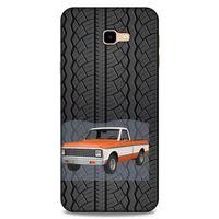 Lopard Samsung Galaxy J4 Plus Uyumlu Kılıf PickUpX (11) Tam Koruma Turuncu Beyaz