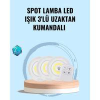 Ev Ofis Kamp İçin Uygun Uzaktan Kumandalı Yapışkanlı Kablosuz Led Spot Lambalar