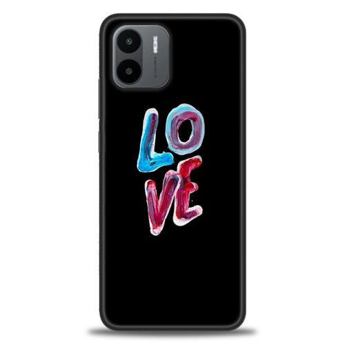 Xiaomi Redmi A1 Kılıf HD Baskılı Kılıf - Renkli Love + Tam Ekran Koruyucu