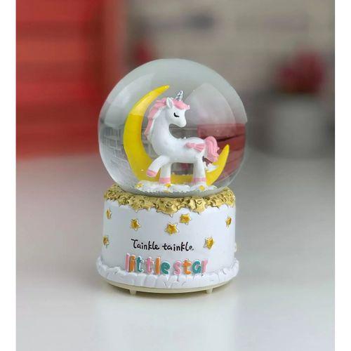 pilelistore Unicorn Kar Küresi Orta Boy Sarı Ay