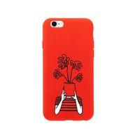 iPhone 6 Modern Art Premium Silikonlu Kırmızı Telefon Kılıfı