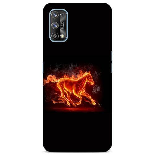 Lopard Oppo Realme 7 Pro Uyumlu Kılıf FireX (28) Arka Kapak Ateşli At