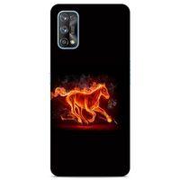 Lopard Oppo Realme 7 Pro Uyumlu Kılıf FireX (28) Arka Kapak Ateşli At