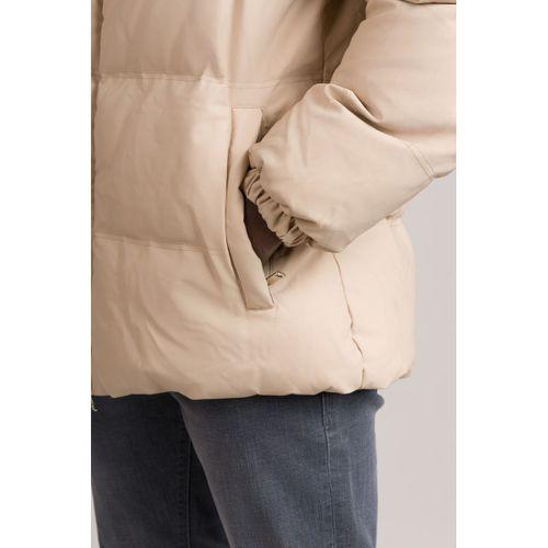 Slimfit Dik Yaka Elyaf Dolgulu Çıkma Kol Şişme Mont