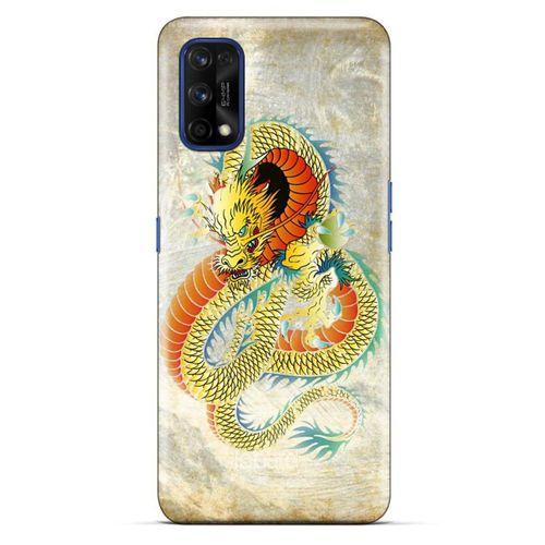 Samsung Galaxy A32 Kılıf Dragons (21) Koruyucu Kapak Ejderha Dövme Sarı
