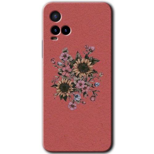 Vivo Y21s Kılıf HD Desen Baskılı Arka Kapak - Retro Çiçek