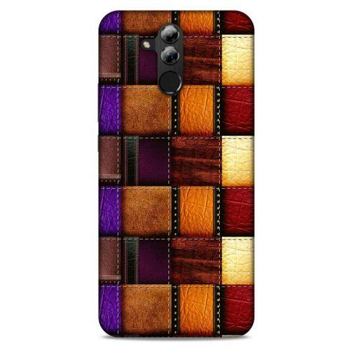 Huawei Mate 20 Lite Kılıf Patchwork (44) Tough Armor Kılıf Mor Kahve