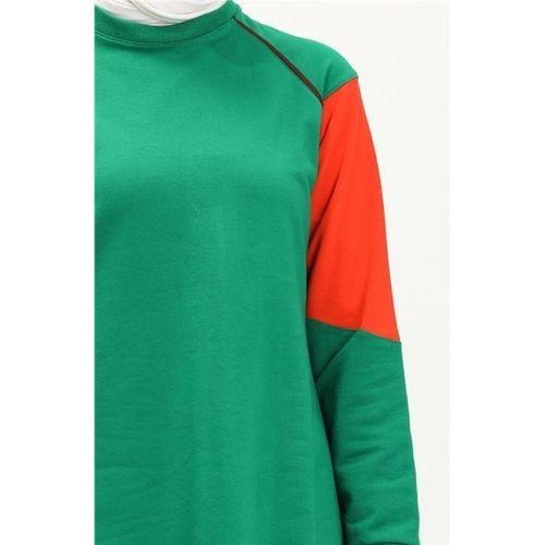 Şimal Paçası Lastikli Pantolonu Garnili İkili Eşofman Spor Takımı - 71083.111 - Benetton Yeşil