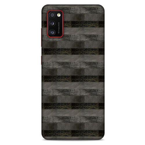 Samsung Galaxy A41 Kılıf Patchwork (23) Ultra Koruma Kılıfı Siyah Gri