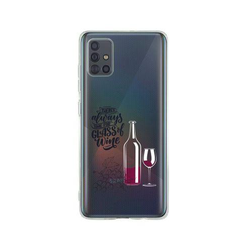 Samsung A71 Wine Tasarımlı Premium Şeffaf Silikon Kılıf