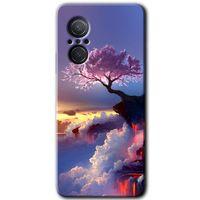 Potkal Hediye Fabrikası Huawei Nova 9 SE Kılıf HD Desen Baskılı Arka Kapak - Wash Red Wall