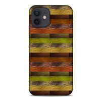Apple iPhone 12 Kılıf Patchwork (48) Bumper Kılıf Kahve Yeşil