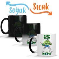 Draw Hulk Sihirli Kupa Bardak Porselen