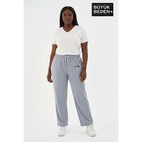 Kadın Büyük Beden Rahat Kesim Paça Reçme AR Baskılı İnce Eşofman Altı SPR26EAK952-1