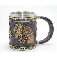 3d Kabartmalı At Büstü Paslanmaz Çelik Kupa Bardak