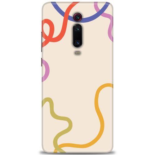 Xiaomi Mi 9T Kılıf HD Baskılı Kılıf - Renk Çizgileri + Tam Ekran Koruyucu