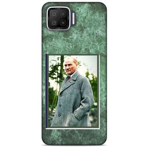 Oppo A73 Kılıf Atatürk (20) Koruyucu Kılıf Yeşil Mermer