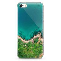 Apple iPhone SE Kılıf Mavi Tur Arka Kapak Koruma Desenli Full Koruyucu