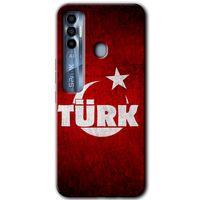 Tecno Spark 7 Pro Kılıf HD Desen Baskılı Arka Kapak - Ayyıldız Türk