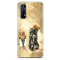Oppo Realme 7 Kılıf Köpek Kıyafetleri (32) Soft Silikon Kılıf Golden Kapişonlu Polar