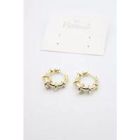 Taşlı Halka Küpe - Altın