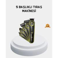 5’i 1 Arada Şarjlı Tıraş Makinesi – Paslanmaz Çelik Başlıklı, Yüz Ve Vücut Bakım Cihazı