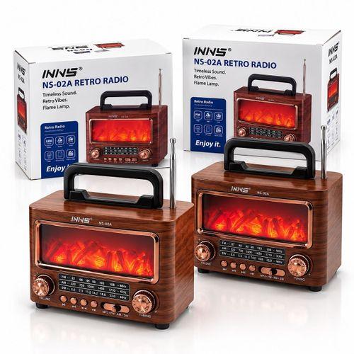 Şömineli Retro Radyo Bluetooth Hoparlör - AM/FM/SW USB/Type-C Şarjlı
