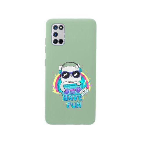 Oppo A52 Have Fun Premium Silikonlu Yeşil Telefon Kılıfı